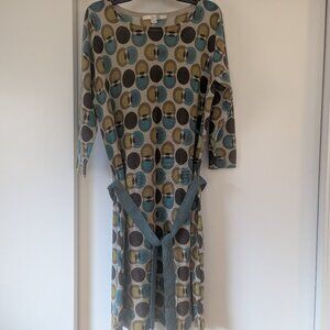 Boden Blue and Brown Patterned Dress